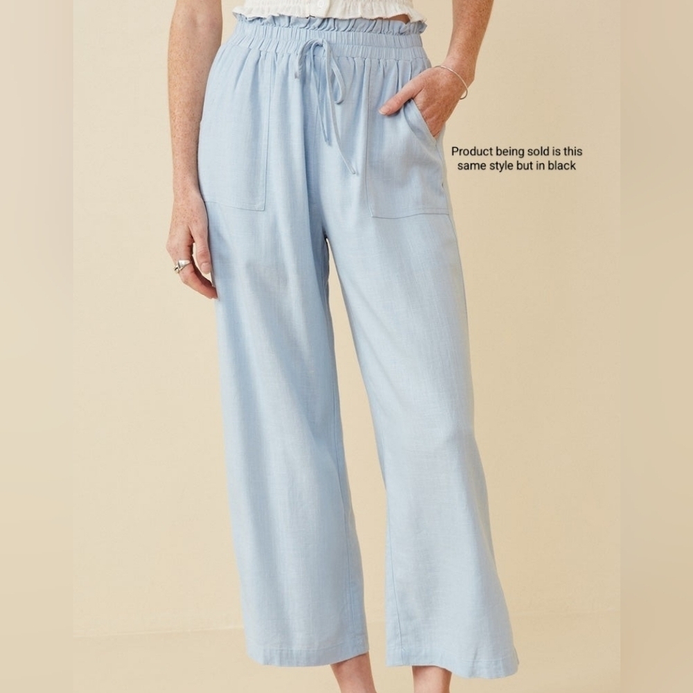 Hayden Los Angeles Linen Blend Paper Bag Waist Wide Leg Resortwear Whimsigoth 3X - Picture 9 of 9